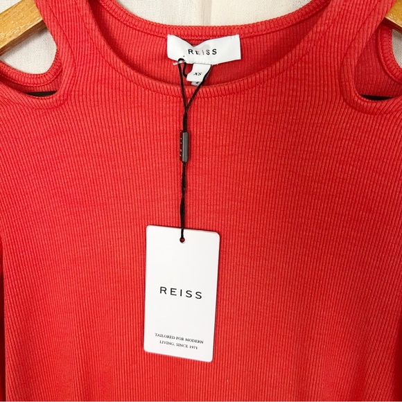 SOLD 🛑 Reiss Laurel Orange Ribbed Cutout Long Sleeve Top NWT - Picture 9 of 11